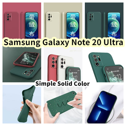 For Samsung Galaxy Note 20 Ultra Cover Drop and wear resistant Silicone Full Case Classic Simple Solid Color Phone Case Cover