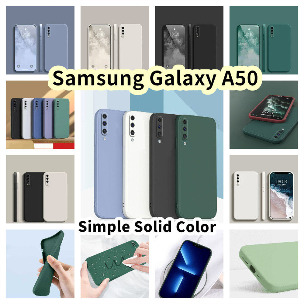 For Samsung Galaxy A50 Cover Drop and wear resistant Silicone Full Case Classic Simple Solid Color Phone Case Cover