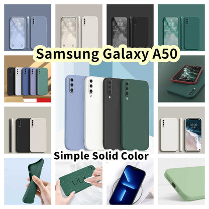 For Samsung Galaxy A50 Cover Drop and wear resistant Silicone Full Case Classic Simple Solid Color Phone Case Cover