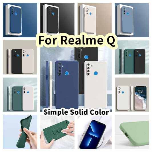 For Realme Q Cover Drop and wear resistant Silicone Full Case Classic Simple Solid Color Phone Case Cover