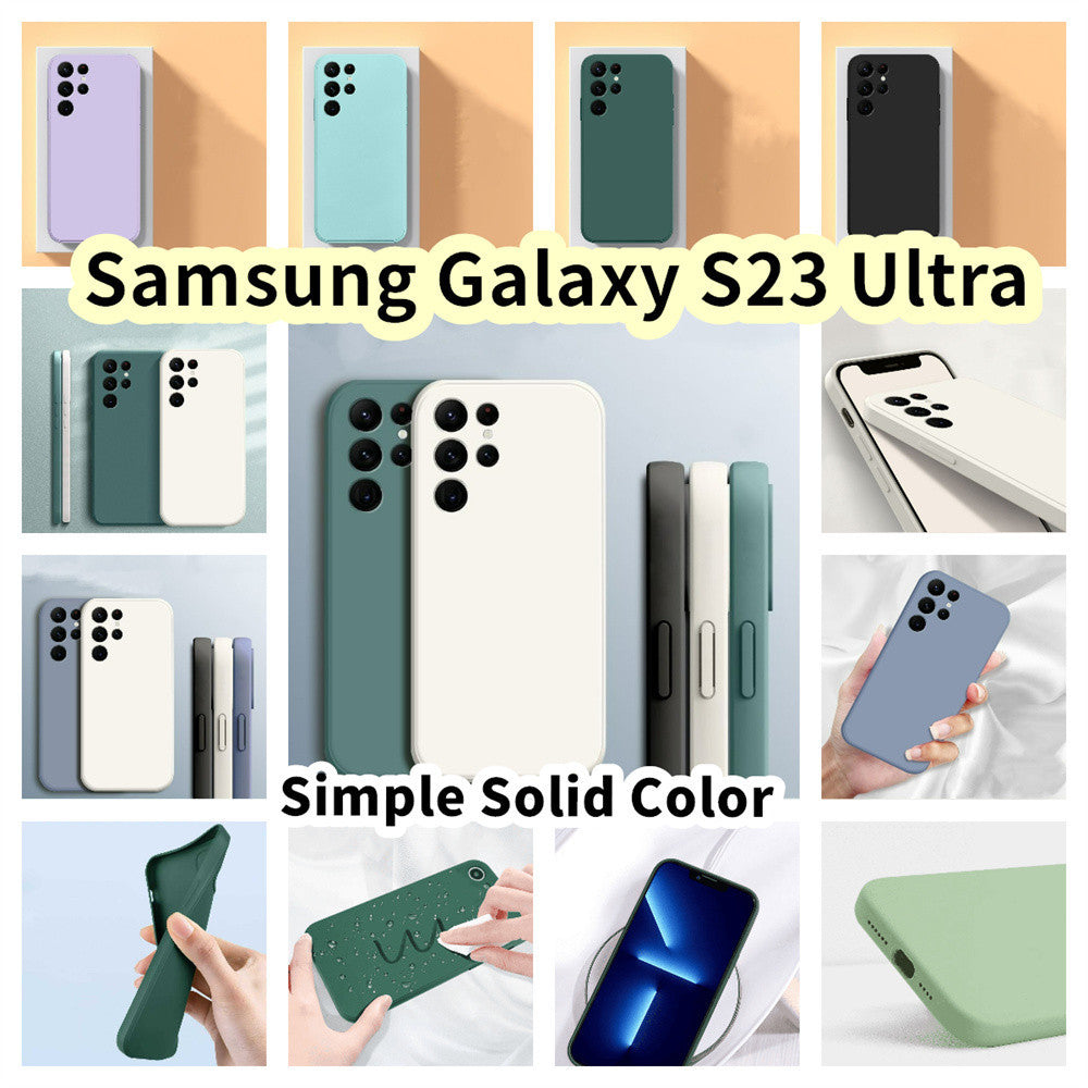 For Samsung Galaxy S23 Ultra Cover Drop and wear resistant Silicone Full Case Classic Simple Solid Color Phone Case Cover