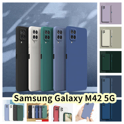 For Samsung Galaxy M42 5G Cover Drop and wear resistant Silicone Full Case Classic Simple Solid Color Phone Case Cover
