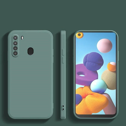 For Samsung Galaxy A21 Cover Drop and wear resistant Silicone Full Case Classic Simple Solid Color Phone Case Cover