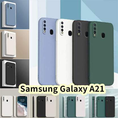 For Samsung Galaxy A21 Cover Drop and wear resistant Silicone Full Case Classic Simple Solid Color Phone Case Cover