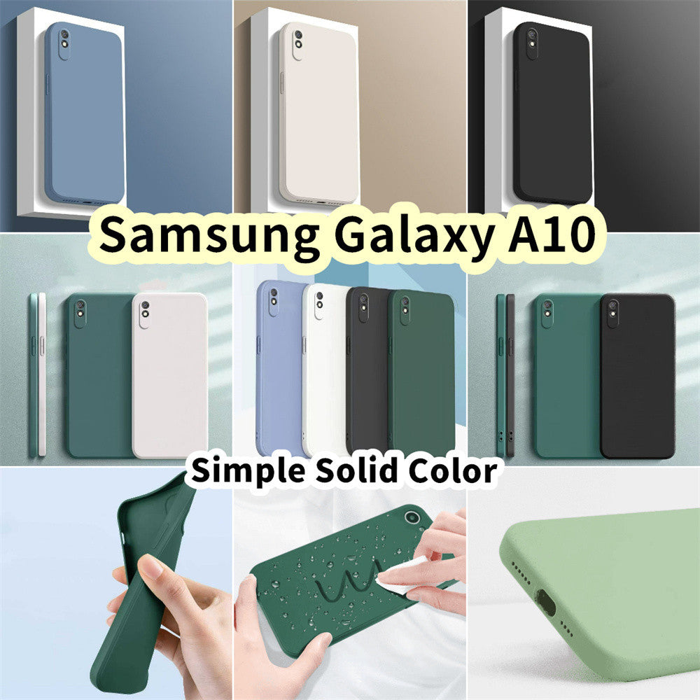For Samsung Galaxy A10 Cover Drop and wear resistant Silicone Full Case Classic Simple Solid Color Phone Case Cover