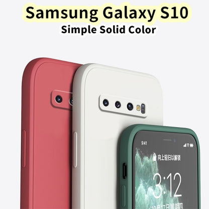 For Samsung Galaxy S10 Cover Drop and wear resistant Silicone Full Case Classic Simple Solid Color Phone Case Cover