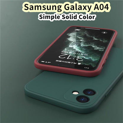 For Samsung Galaxy A04 Cover Drop and wear resistant Silicone Full Case Classic Simple Solid Color Phone Case Cover