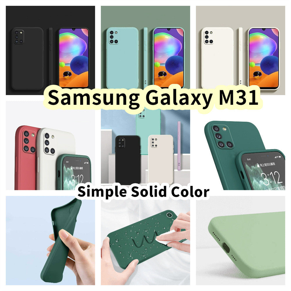 For Samsung Galaxy M31 Silicone Full Cover Case Abrasion resistant and sweatproof Color Phone Case Cover