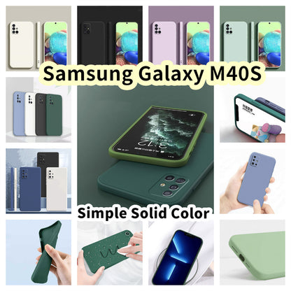 For Samsung Galaxy M40S Cover Drop and wear resistant Silicone Full Case Classic Simple Solid Color Phone Case Cover