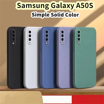 For Samsung Galaxy A50S Cover Drop and wear resistant Silicone Full Case Classic Simple Solid Color Phone Case Cover