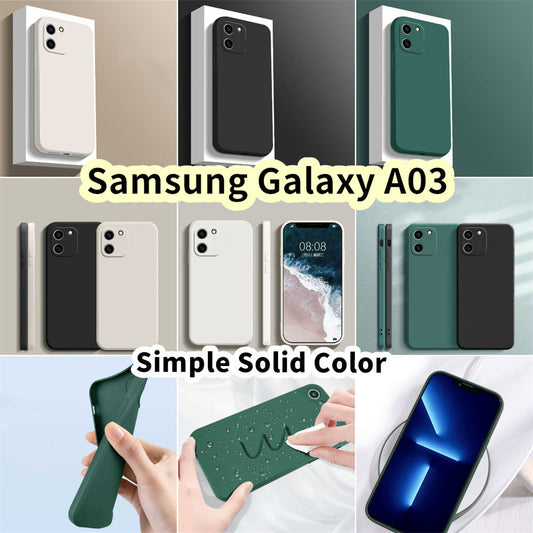 For Samsung Galaxy A03 Cover Drop and wear resistant Silicone Full Case Classic Simple Solid Color Phone Case Cover