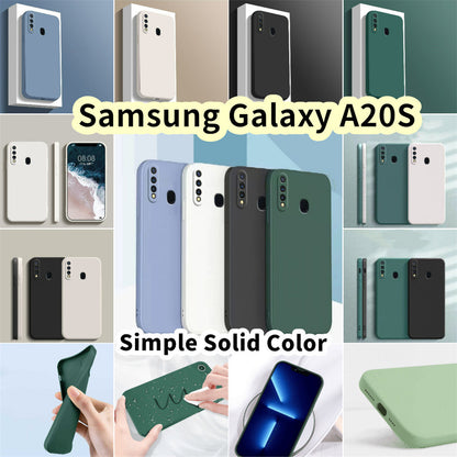 For Samsung Galaxy A20S Cover Drop and wear resistant Silicone Full Case Classic Simple Solid Color Phone Case Cover