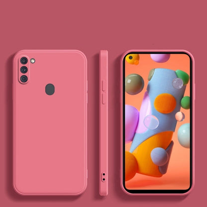 For Samsung Galaxy A11 Cover Drop and wear resistant Silicone Full Case Classic Simple Solid Color Phone Case Cover