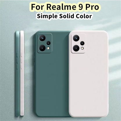 For Realme 9 Pro Cover Drop and wear resistant Silicone Full Case Classic Simple Solid Color Phone Case Cover