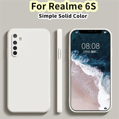 For Realme 6S Cover Drop and wear resistant Silicone Full Case Classic Simple Solid Color Phone Case Cover
