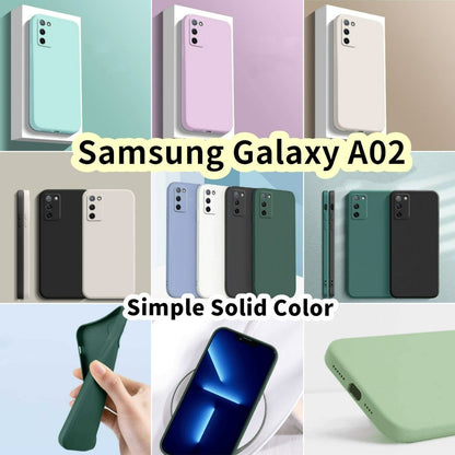 For Samsung Galaxy A02 Cover Drop and wear resistant Silicone Full Case Classic Simple Solid Color Phone Case Cover
