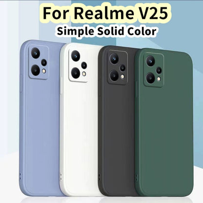 For Realme V25 Cover Drop and wear resistant Silicone Full Case Classic Simple Solid Color Phone Case Cover