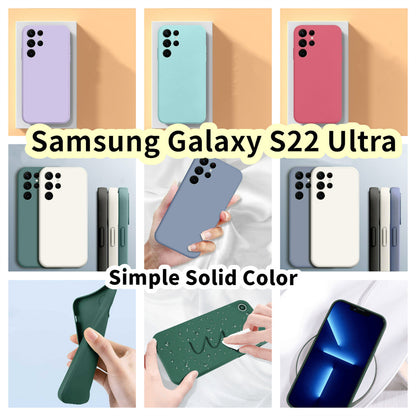 For Samsung Galaxy S22 Ultra Cover Drop and wear resistant Silicone Full Case Classic Simple Solid Color Phone Case Cover