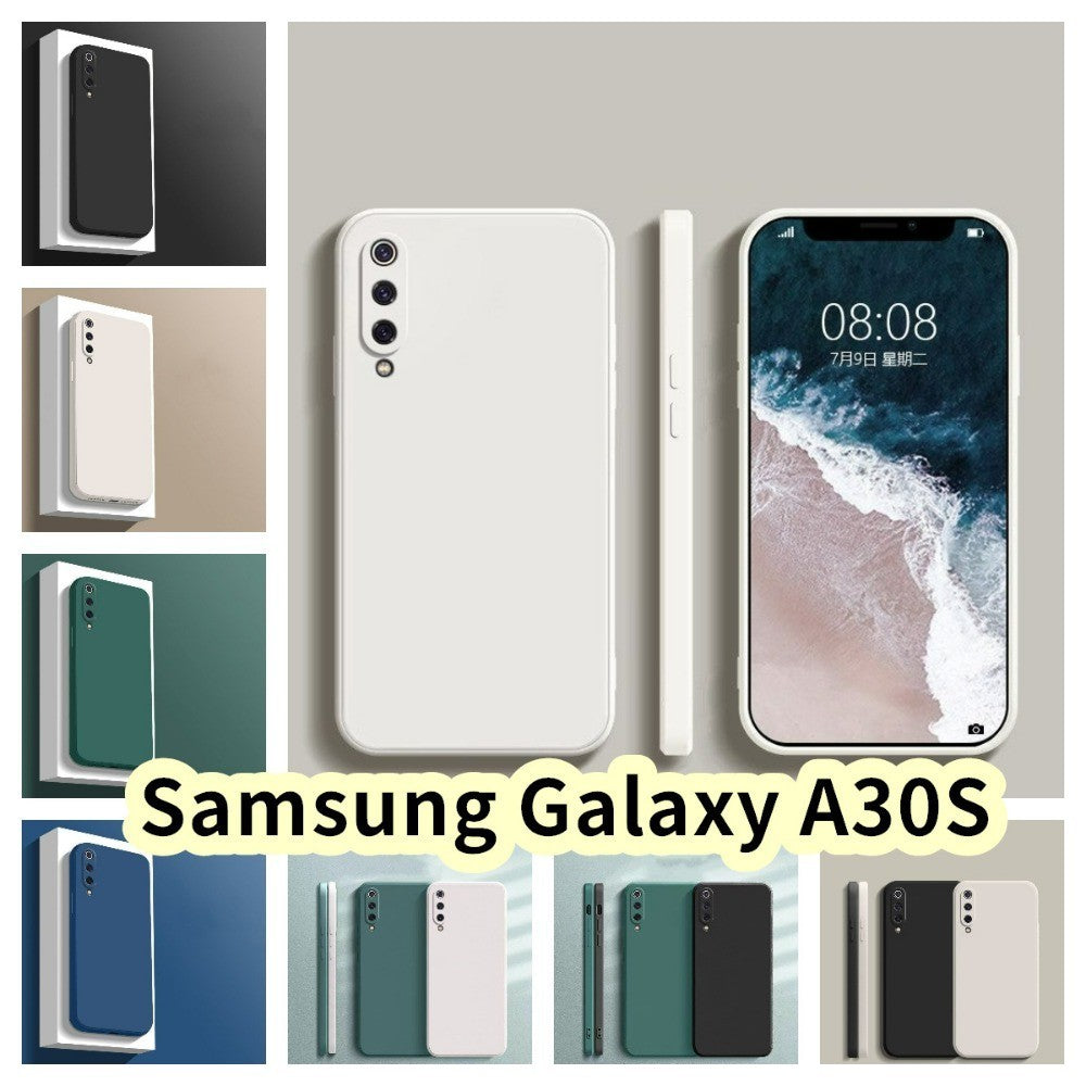 For Samsung Galaxy A30S Cover Drop and wear resistant Silicone Full Case Classic Simple Solid Color Phone Case Cover