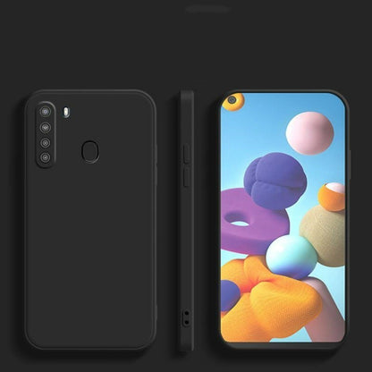 For Samsung Galaxy A21 Cover Drop and wear resistant Silicone Full Case Classic Simple Solid Color Phone Case Cover