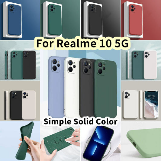For Realme 10 5G Cover Drop and wear resistant Silicone Full Case Classic Simple Solid Color Phone Case Cover