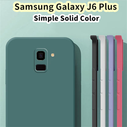For Samsung Galaxy J6 Plus Cover Drop and wear resistant Silicone Full Case Classic Simple Solid Color Phone Case Cover