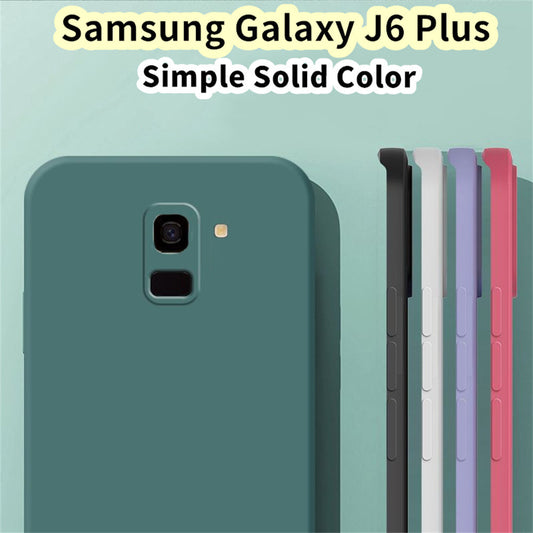 For Samsung Galaxy J6 Plus Cover Drop and wear resistant Silicone Full Case Classic Simple Solid Color Phone Case Cover
