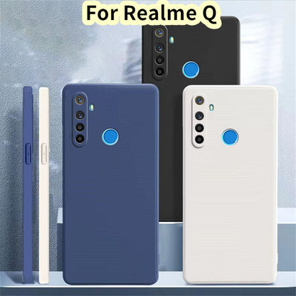 For Realme Q Cover Drop and wear resistant Silicone Full Case Classic Simple Solid Color Phone Case Cover