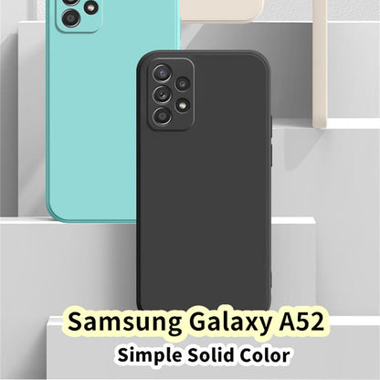 For Samsung Galaxy A52 Cover Drop and wear resistant Silicone Full Case Classic Simple Solid Color Phone Case Cover