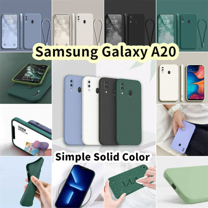 For Samsung Galaxy A20 Cover Drop and wear resistant Silicone Full Case Classic Simple Solid Color Phone Case Cover