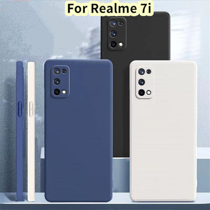 For Realme 7i Cover Drop and wear resistant Silicone Full Case Classic Simple Solid Color Phone Case Cover