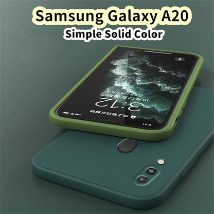 For Samsung Galaxy A20 Cover Drop and wear resistant Silicone Full Case Classic Simple Solid Color Phone Case Cover