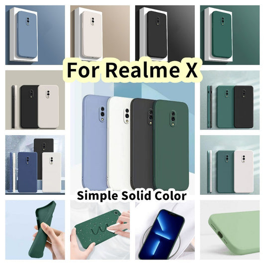 For Realme X Cover Drop and wear resistant Silicone Full Case Classic Simple Solid Color Phone Case Cover