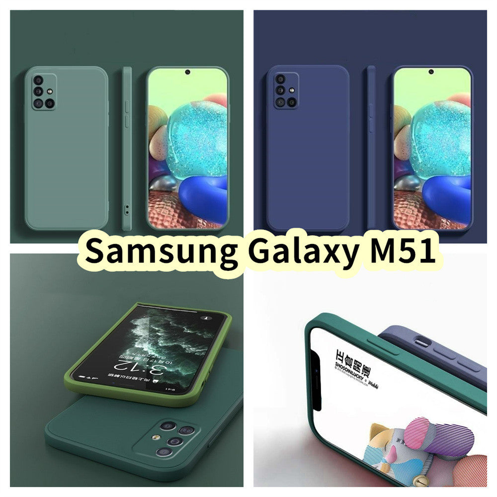 For Samsung Galaxy M51 Cover Drop and wear resistant Silicone Full Case Classic Simple Solid Color Phone Case Cover