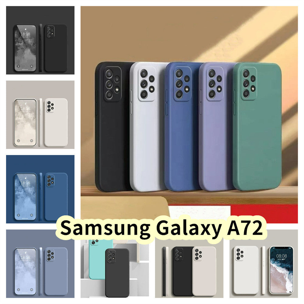 For Samsung Galaxy A72 Cover Drop and wear resistant Silicone Full Case Classic Simple Solid Color Phone Case Cover