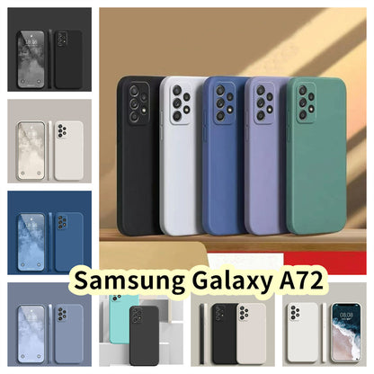 For Samsung Galaxy A72 Cover Drop and wear resistant Silicone Full Case Classic Simple Solid Color Phone Case Cover