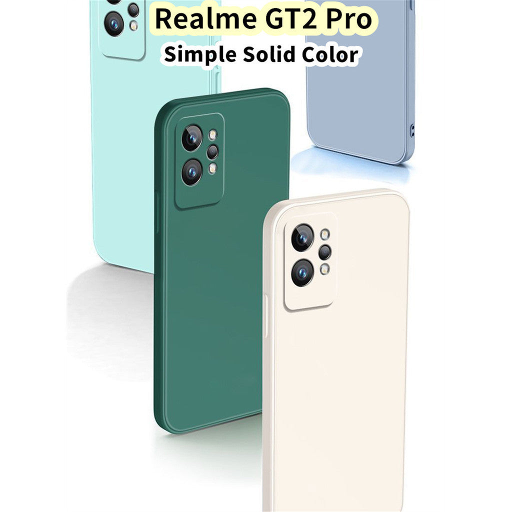 For Realme GT2 Pro Cover Drop and wear resistant Silicone Full Case Classic Simple Solid Color Phone Case Cover