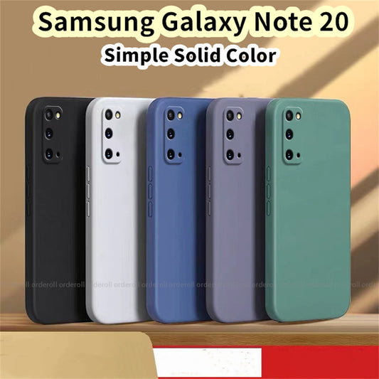For Samsung Galaxy Note 20 Cover Drop and wear resistant Silicone Full Case Classic Simple Solid Color Phone Case Cover