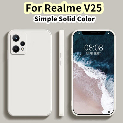 For Realme V25 Cover Drop and wear resistant Silicone Full Case Classic Simple Solid Color Phone Case Cover