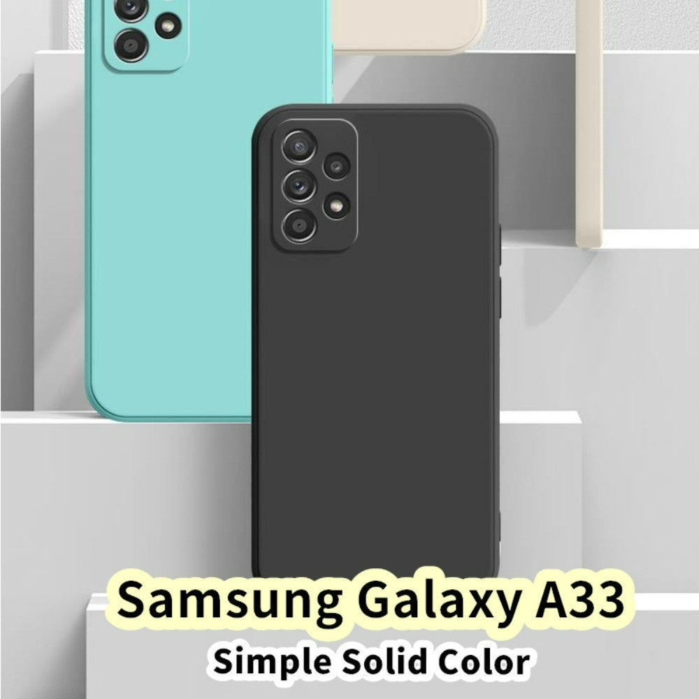 For Samsung Galaxy A33 Cover Drop and wear resistant Silicone Full Case Classic Simple Solid Color Phone Case Cover