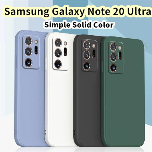 For Samsung Galaxy Note 20 Ultra Cover Drop and wear resistant Silicone Full Case Classic Simple Solid Color Phone Case Cover