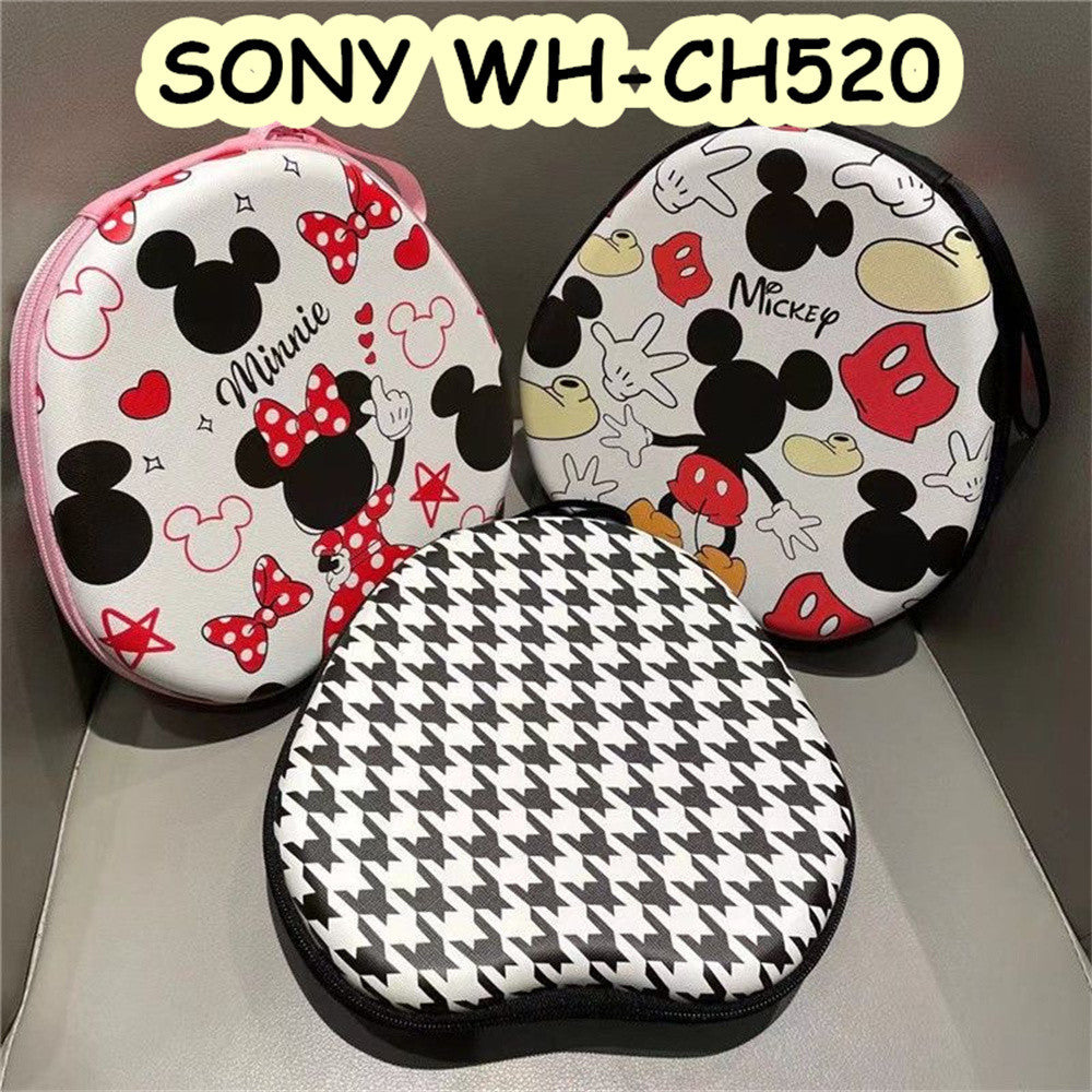 For SONY WH-CH520 Headphone Case Cartoon Creative Patterns Headset Earpads Storage Bag Casing Box