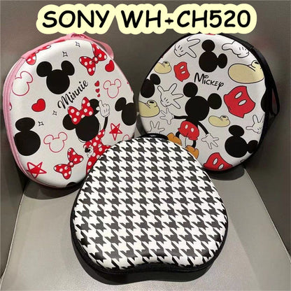 For SONY WH-CH520 Headphone Case Cartoon Creative Patterns Headset Earpads Storage Bag Casing Box
