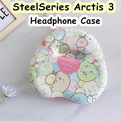 For SteelSeries Arctis 3 Headphone Case Cartoon Creative Patterns Headset Earpads Storage Bag Casing Box