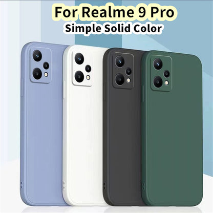 For Realme 9 Pro Cover Drop and wear resistant Silicone Full Case Classic Simple Solid Color Phone Case Cover