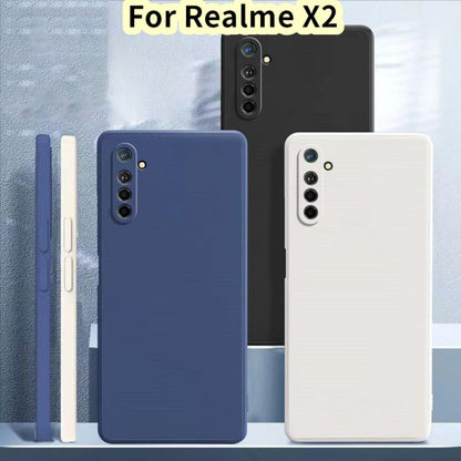 For Realme X2 Cover Drop and wear resistant Silicone Full Case Classic Simple Solid Color Phone Case Cover