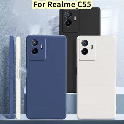 For Realme C55 Cover Drop and wear resistant Silicone Full Case Classic Simple Solid Color Phone Case Cover