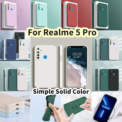 For Realme 5 Pro Cover Drop and wear resistant Silicone Full Case Classic Simple Solid Color Phone Case Cover