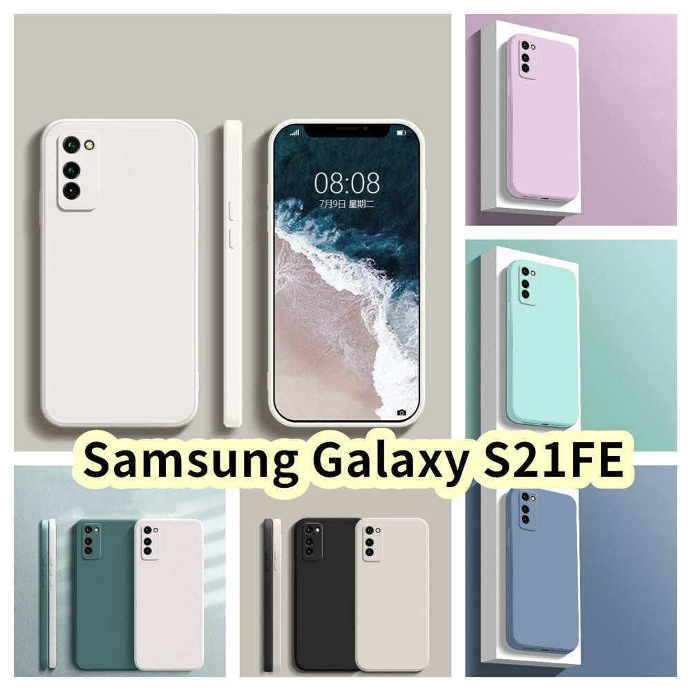 For Samsung Galaxy S21FE Cover Drop and wear resistant Silicone Full Case Classic Simple Solid Color Phone Case Cover