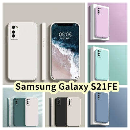 For Samsung Galaxy S21FE Cover Drop and wear resistant Silicone Full Case Classic Simple Solid Color Phone Case Cover